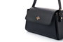 Lucky Bees Bolsa de Hombro Negra en Cuero de Polivinilo, 23x10x15 cm